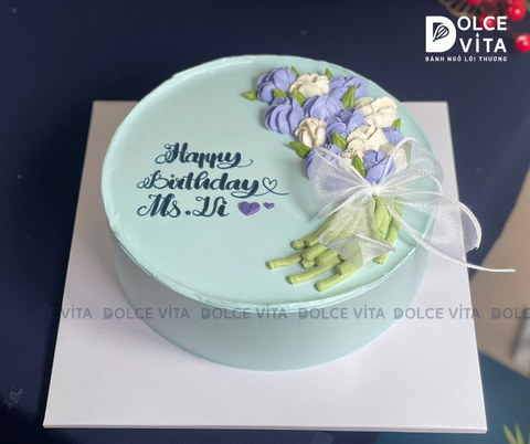 [763] (90) Bánh kem trang trí bó hoa màu pastel - Quà tặng nữ tính