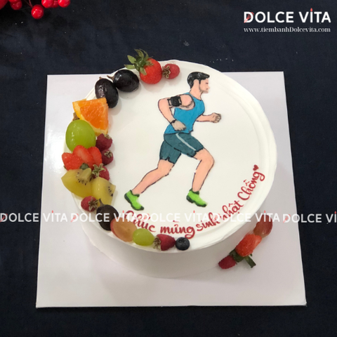 [169] (80) Bánh kem vẽ nam chạy Marathon/ điền kinh