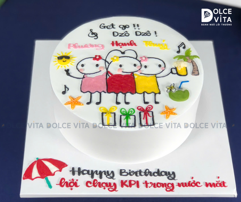 [1767] (50) Bánh hài hước phong cách vẽ meme dành cho hội bạn - đồng nghiệp hợp cạ