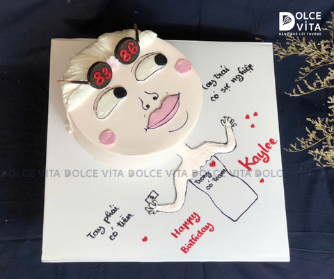[1232] (70) Bánh kem vẽ hài hước tặng đồng nghiệp