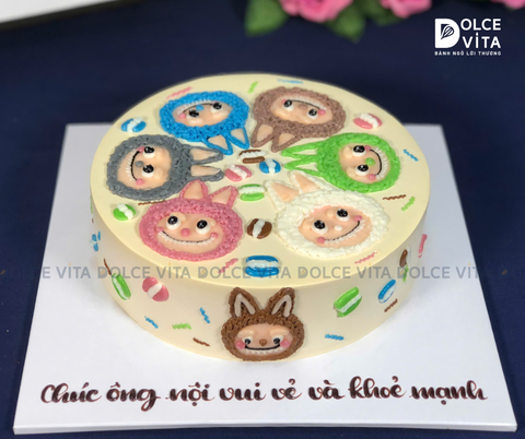 [1486] (90) Bánh kem vẽ Labubu - món quà dễ thương cho bé yêu