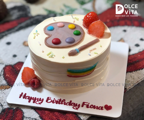 [2910] (40) Bánh kem vẽ hình bảng pha màu tặng cho họa sĩ, người mê hội họa