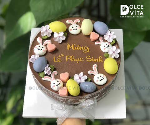353 (30)  Chocolate mousse trang trí thỏ cho Lễ Phục Sinh