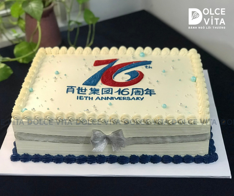 712 (80) Bánh chữ nhật vẽ logo mừng 16 năm thành lập