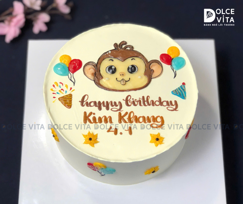 1025 (50) Bánh vẽ Chú khỉ cho bé trai tuổi Thân