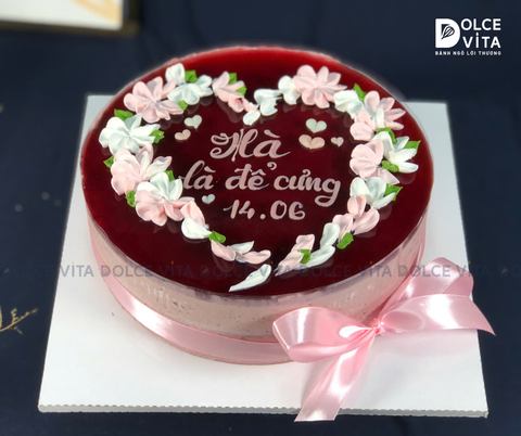 013 - Mulberry Yogurt (Mousse dâu tằm sữa chua) vẽ hình trái tim