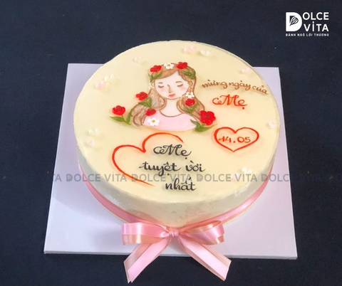 010 Bánh Green Tea Lemon vẽ hình chibi mẹ