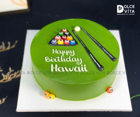 [1505] (70) Bánh Kem Vẽ Cây Cơ – Món Quà Dành Cho Người Yêu Môn Bi-a/ Billards
