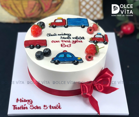 [1676] (80) Bánh vẽ các loại phương tiện giao thông - từ xe tải đến cảnh sát..