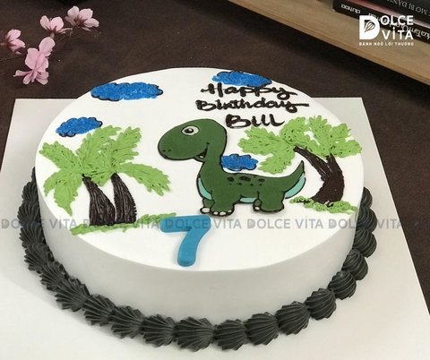 [1461] (80) Bánh Kem Vẽ Khủng Long Cho Sinh nhật Sinh động