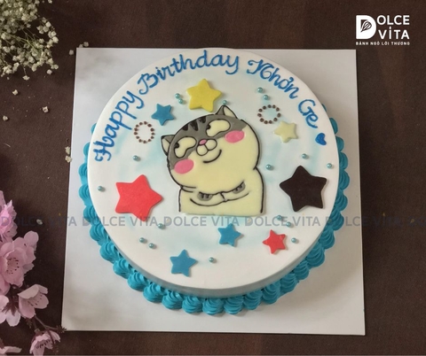 [1456] (60) Bánh kem hài hước vẽ chú Mèo Ami
