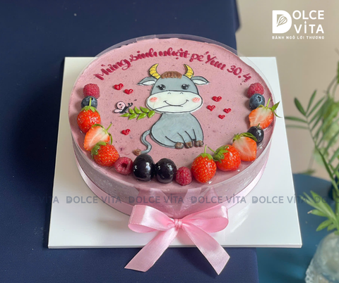 145 (60) Mulberry Yogurt vẽ hình chú trâu