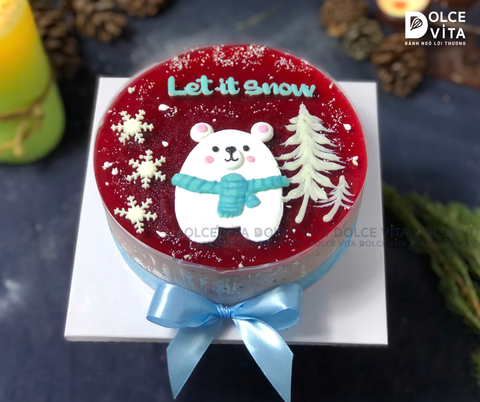 N303 (30) Mulberry Yogurt (Mousse dâu tằm sữa chua) trang trí vẽ Gấu tuyết