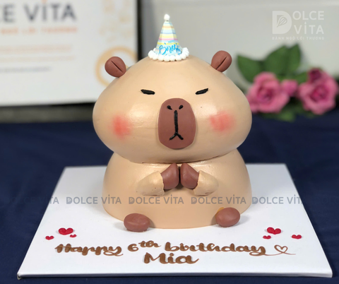 [1594] (300) Bánh kem tạo hình Capybara cực ấn tượng