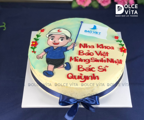 [2031] (100) Bánh kem vẽ hình, cầm cờ in logo doanh nghiệp