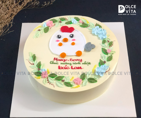 [1315] (45) Bánh vẽ chú gà con cho sinh nhật bé gái tuổi Dậu