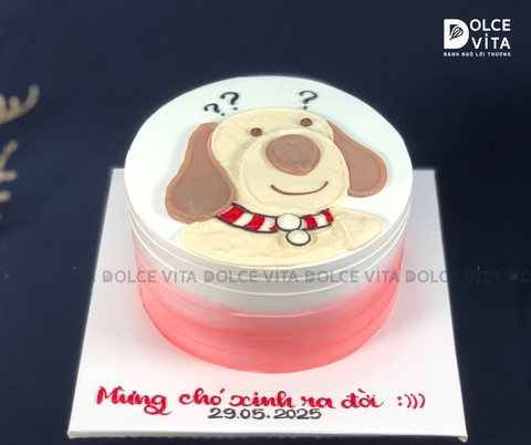 [1489] (30) Bánh kem vẽ chú chó ngộ nghĩnh