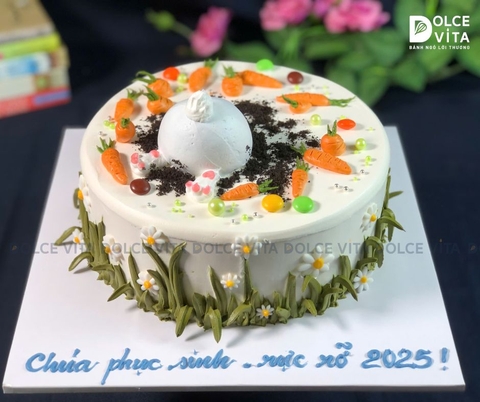 [1249] (20) Bánh Kem Phục Sinh Hình Thỏ & Cà Rốt (Easter Bunny Cake)