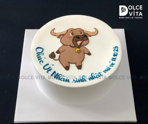 [696] (60) Bánh kem vẽ chú trâu tặng cho người tuổi Sửu