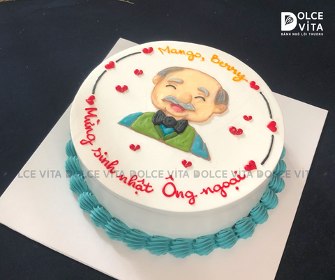 [1227] (50) Bánh kem vẽ hình ông – Món quà ý nghĩa cho ông nội, ông ngoại