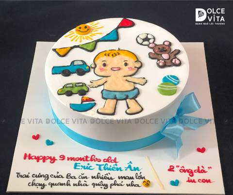 1229  (120) Bánh thôi nôi bé trai – Ngộ nghĩnh và đáng yêu