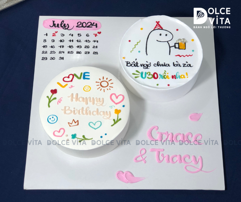 [1886] (60) Bánh đôi cho sinh nhật chung độc đáo, ấn tượng