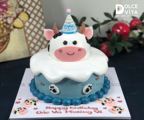 [2878] (150) Bánh kem tạo hình bò sữa đáng yêu