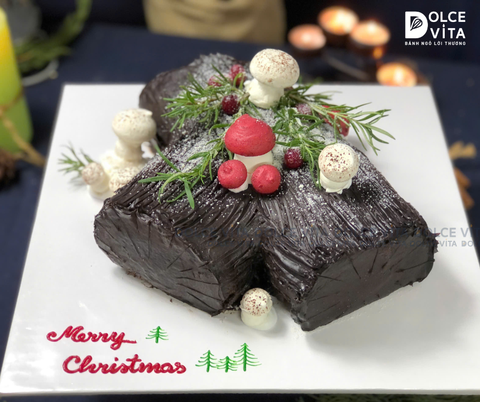 M030 Bánh khúc cây (Yule Log Cake for Christmas) cho Noel 2025