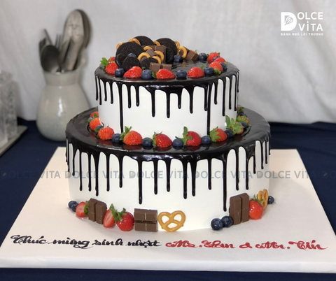 [1598] (250) Bánh kem tầng trang trí trái cây - Ngon mắt, thu hút, ấn tượng