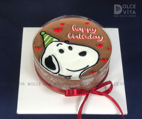 1862 (30) Chocolate mousse vẽ hình Snoopy