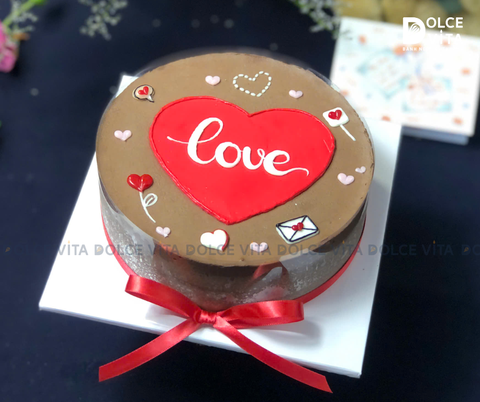 1055 Chocolate mousse vẽ trái tim