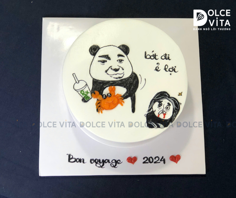 633 (90) Bánh vẽ gấu trúc hài hước - bựa