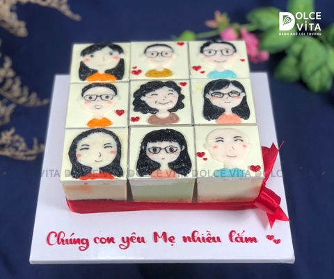 [1450] Set bánh ly nhiều vị vẽ hình gia đình - quà tặng tình cảm dành cho người thân yêu