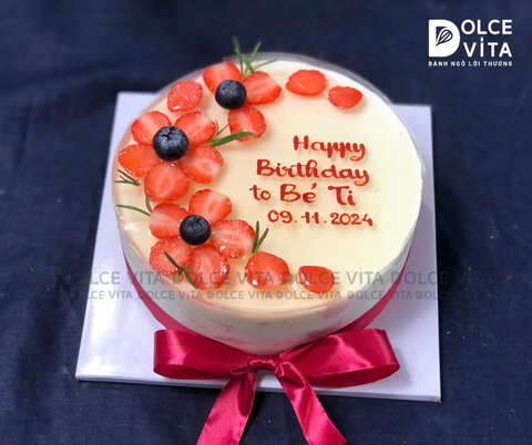 018 Green Tea Lemon (Bánh mousse trà xanh chanh) trang trí hoa