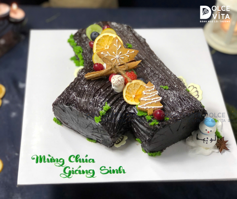 M031 Bánh khúc cây (Yule Log Cake for Christmas) cho Giáng Sinh 2025