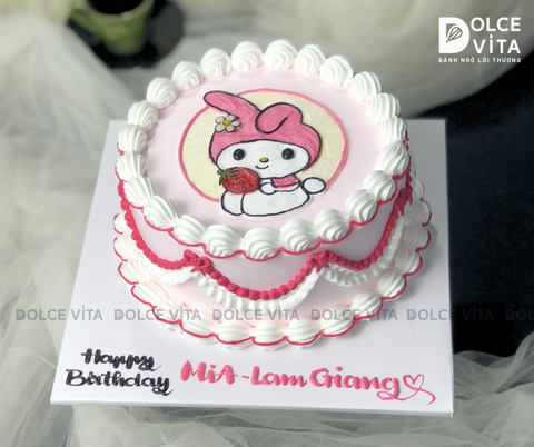 [419] (60) Bánh Vẽ Thỏ Melody Đáng Yêu cho Bé Gái