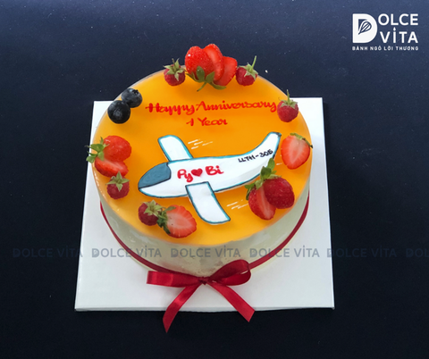 439 (40) - Bánh mousse chanh dây vẽ máy bay