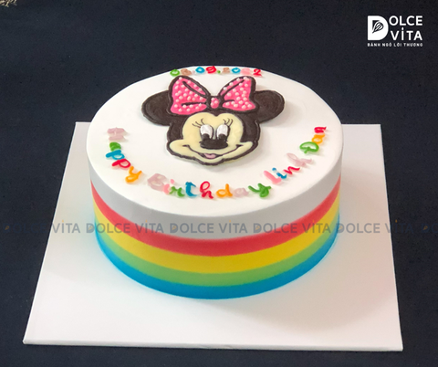 [1616] (60) Bánh kem vẽ chuột Minnie Mouse (Mickey Mouse)