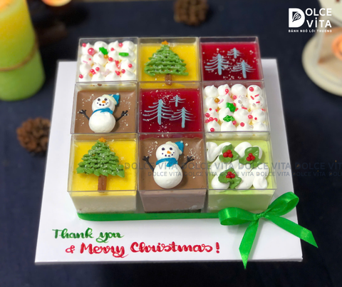 N804 Set ly trang trí trái cây chủ đề Giáng sinh