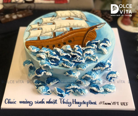 [2946] (120) Bánh Kem Thuyền & Sóng – Chinh Phục Mọi Thử Thách