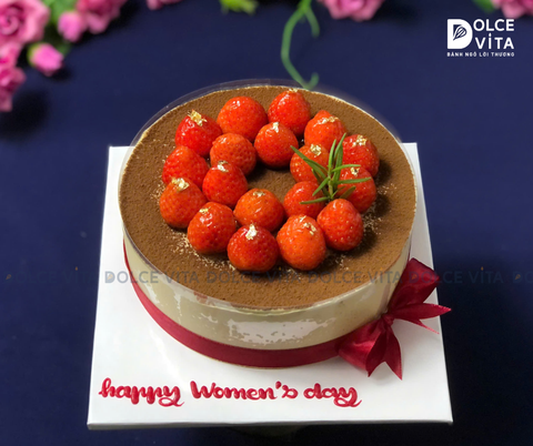 [1175] Bánh Tiramisu trang trí dâu - Gợi ý quà tặng 8/3  (S30-50-90-130)