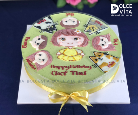 018 Matcha Yogurt vẽ chibi chân dung cho sinh nhật chung.