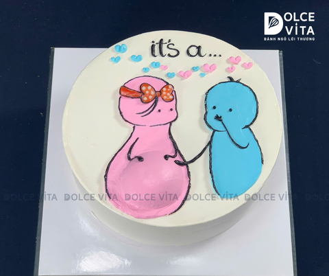 [2944] (60) Bánh kem tiết lộ giới tính (Gender Reveal Cake) - Bất ngờ và hạnh phúc
