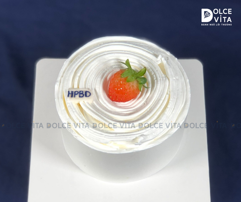[1720] Bánh kem mini (bento) trang trí dâu tây trang nhã