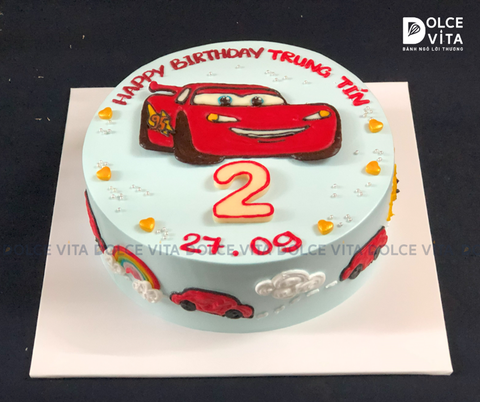 [1618] (90) Bánh vẽ xe Đua Lightning McQueen dành tặng cho fan nhí yêu tốc độ