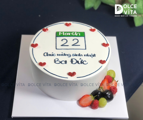 [3048] Bánh kem vẽ tờ lịch - ghi dấu ấn ngày đặc biệt