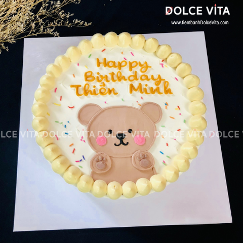 [045] (30) Bánh Kem Vẽ Hình Chú Gấu – Dễ Thương Cho Mọi Dịp