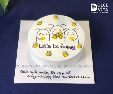 [1892] (30) Bánh kem hài hước chủ đề cụng ly - ăn nhậu