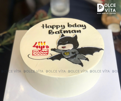 [2124] (80) Bánh kem vẽ siêu anh hùng Batman - Người Dơi