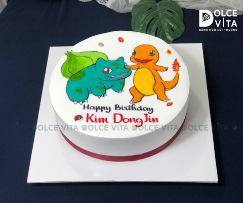 [1657] (130) Bánh vẽ chủ đề Pokemon - Fushigidane và Hitokage